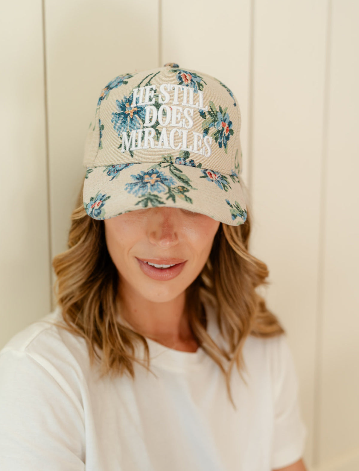 Hat: Floral He still does miracles