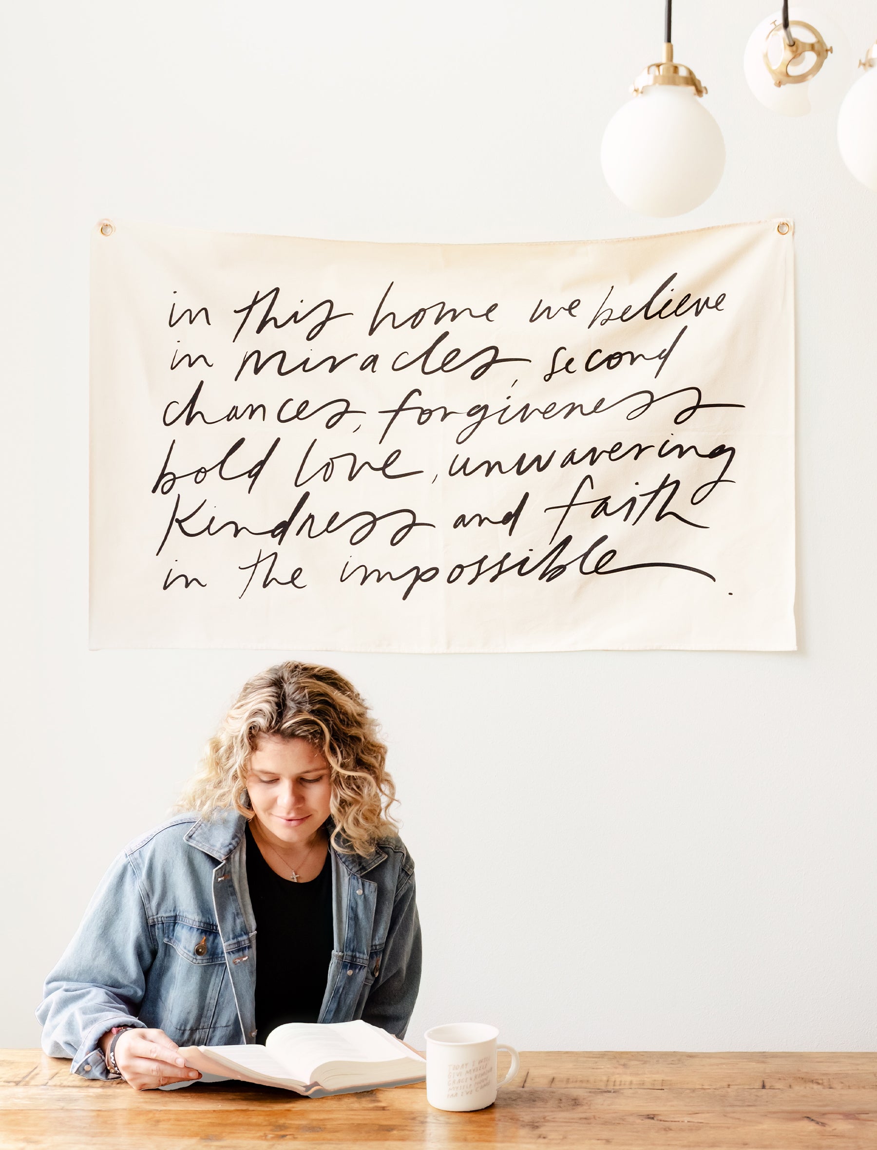 Large Canvas Banner: In this home we believe