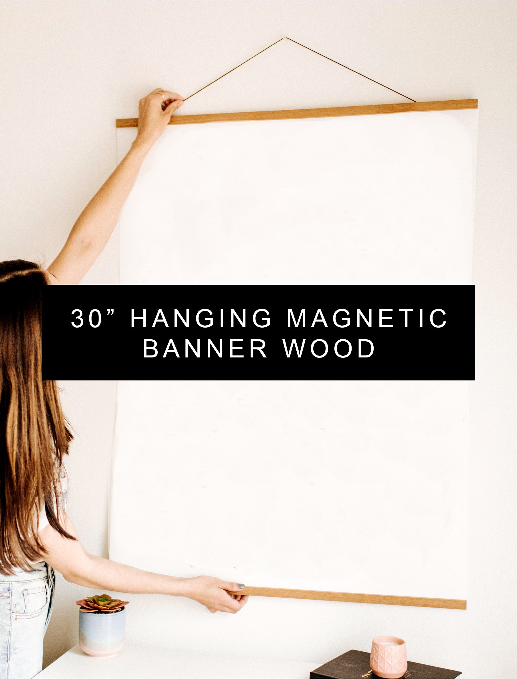 30" Magnetic Banner Wood