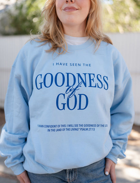 トップス goodness logo round crew neck pullover Round-Neck Graphic Sweatshirt goodness logo round crew neck pullover