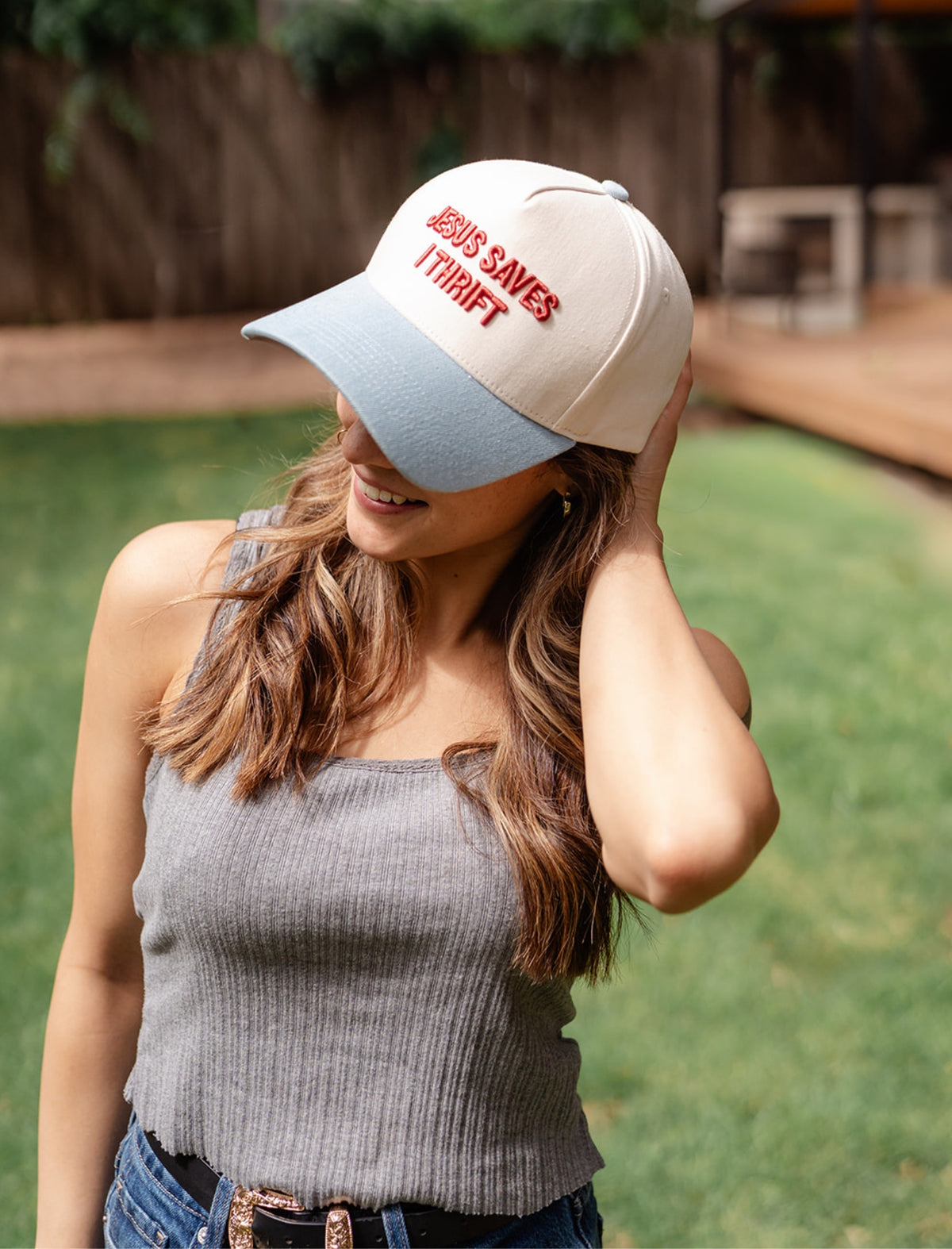 Hat: Jesus Saves I Thrift (blue bill)
