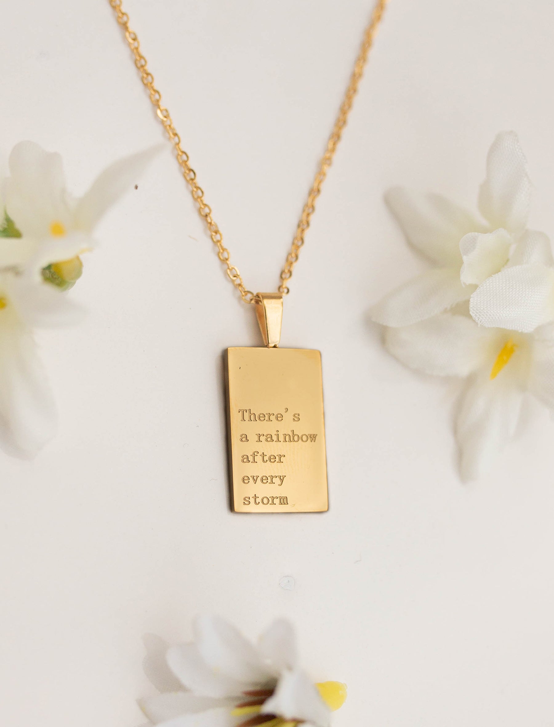 Necklace: 18kt Gold There's a rainbow after every storm
