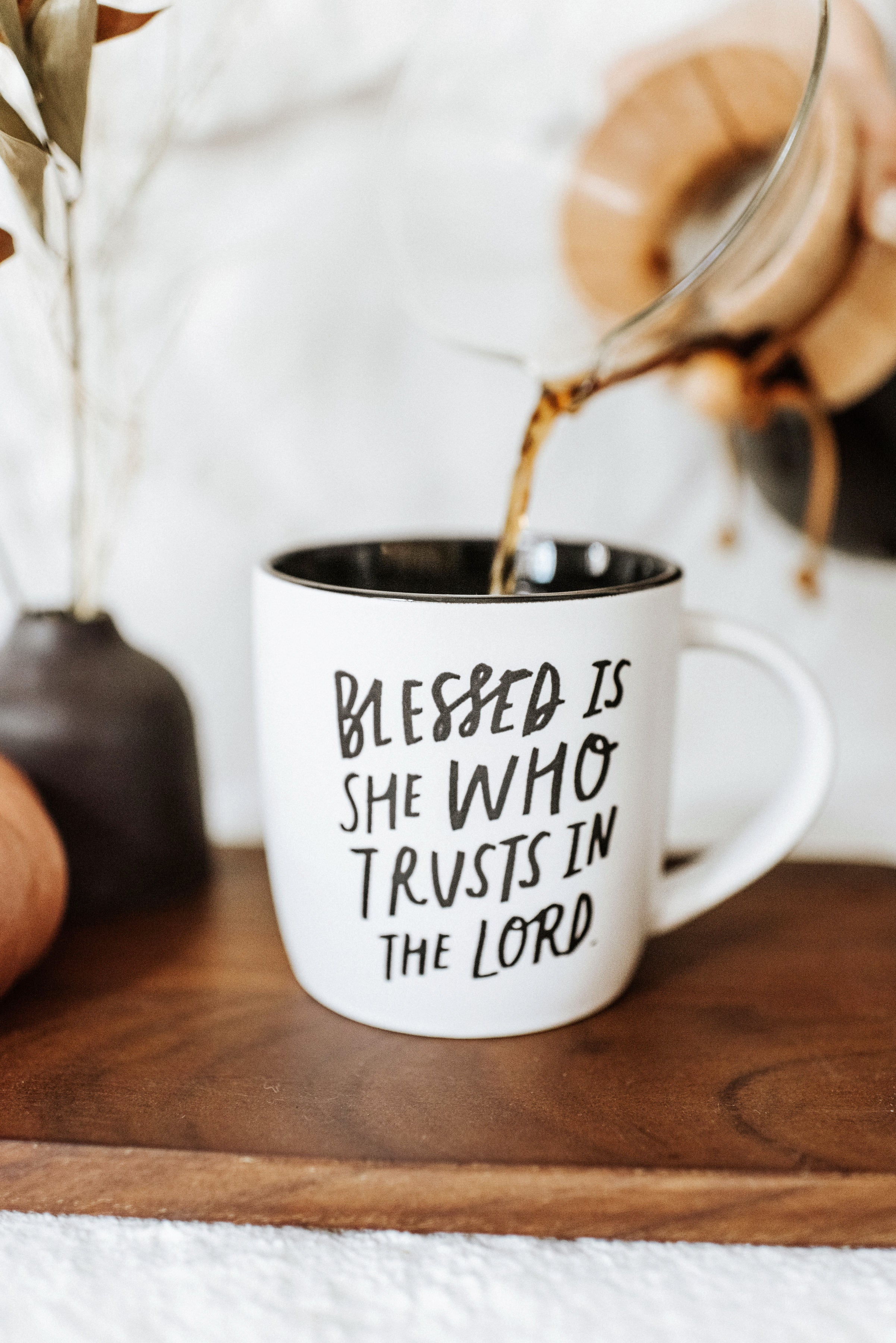 Blessed is she who trusts in the Lord mug